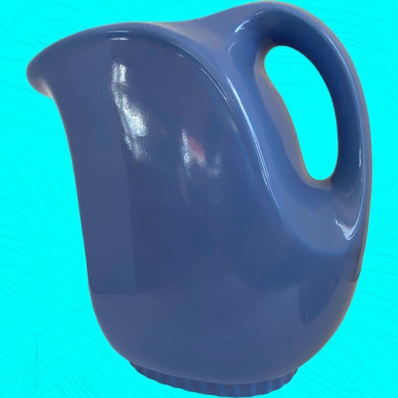 Hall China 5118 Made For Montgomery Ward Water Pitcher Blue No Lid Vintage - Picture 10 of 10